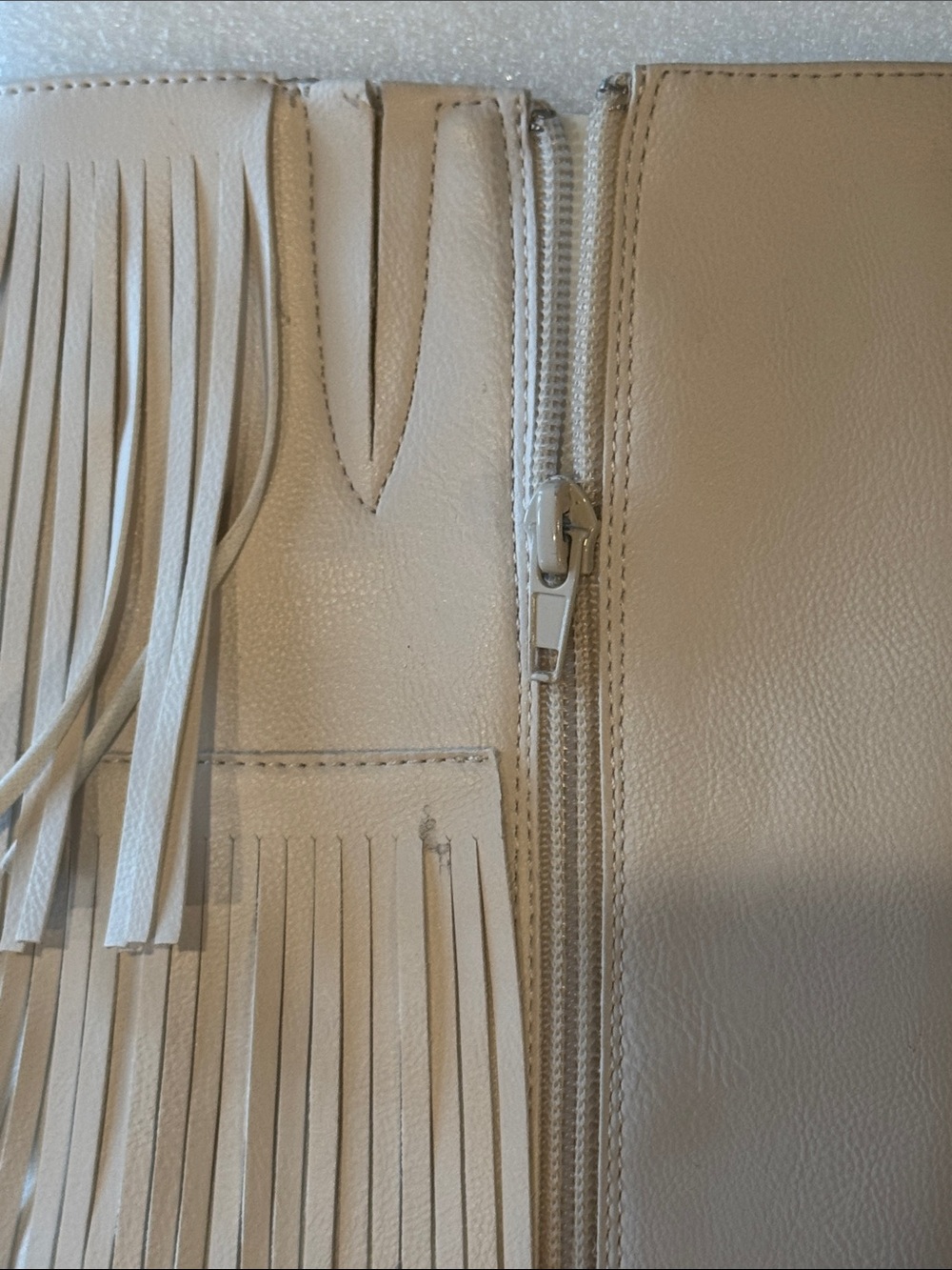 Bellini Zaneta Ivory Fringe Wide Calf Western Knee High Boots Size 7 - Picture 6 of 13